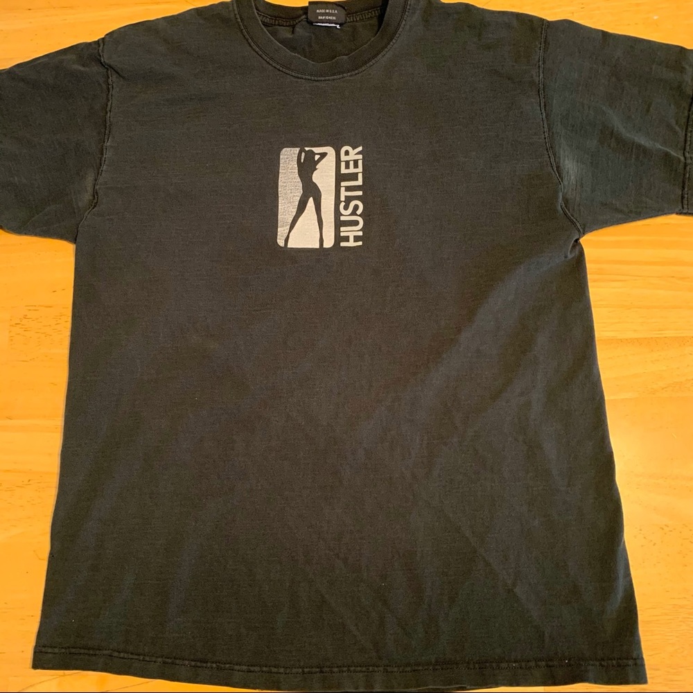 Vtg Hustler Magazine Sz L Or XL Faded Black TShirt